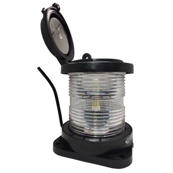 Luz de Navegação Top - Lente Transparente 360°, Corpo em ABS Preto - HORIZONTAL