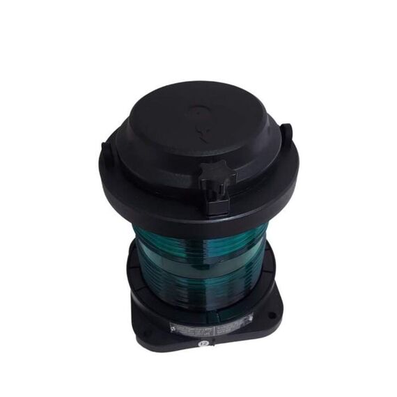 Luz de Navegação Top - Lente Verde 360°, Corpo em ABS Preto - HORIZONTAL