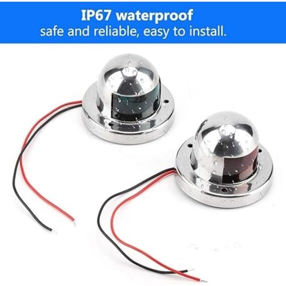 Luz de Proa BB / BE c/ Tampa em Inox, LED - 12v - Par