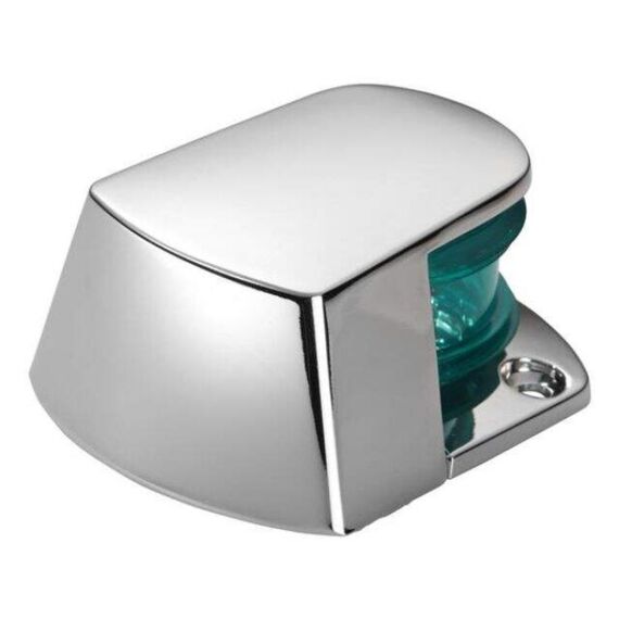 Luz de Proa Bicolor c/ Tampa em Inox Fundido, Base em ABS Cromado