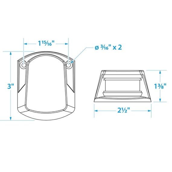 Luz de Proa Bicolor c/ Tampa em Inox Fundido, Base em ABS Cromado