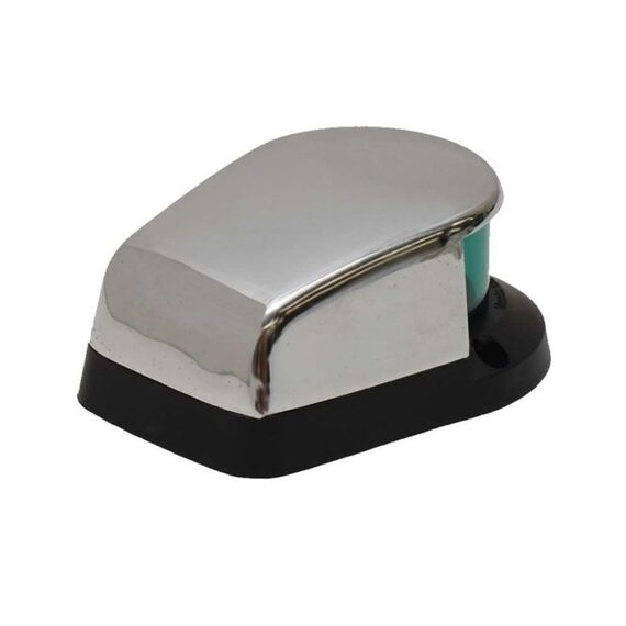 Luz de Proa Bicolor c/ Tampa em Latão Cromado, Base em ABS Preto