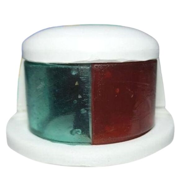 Luz de Proa Bicolor em LED c/ Acabamento ABS Branco
