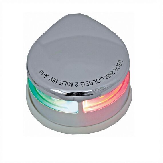 Luz de Proa Bicolor LED em INOX, Base Emborrachada - Horizontal