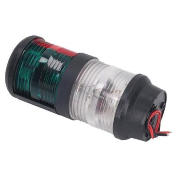 Luz de TOP tricolor - Navegação 360° + Bicolor 360°, Corpo em ABS Preto