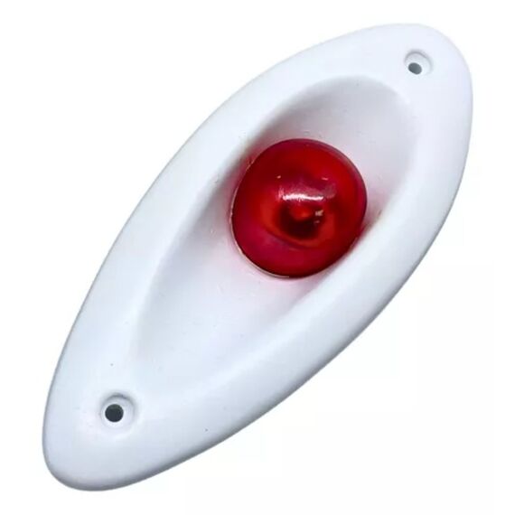 Luz Olho de Tubarão Verde/Vermelha c/ Acabamento em ABS Branco