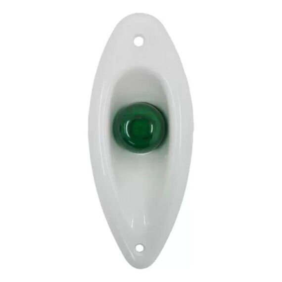 Luz Olho de Tubarão Verde/Vermelha c/ Acabamento em ABS Branco - Luxo
