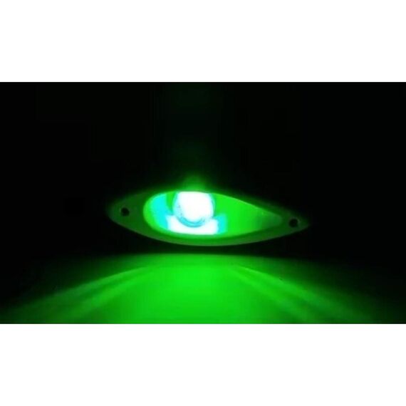 Luz Olho de Tubarão Verde/Vermelha c/ Acabamento em ABS Branco - Luxo