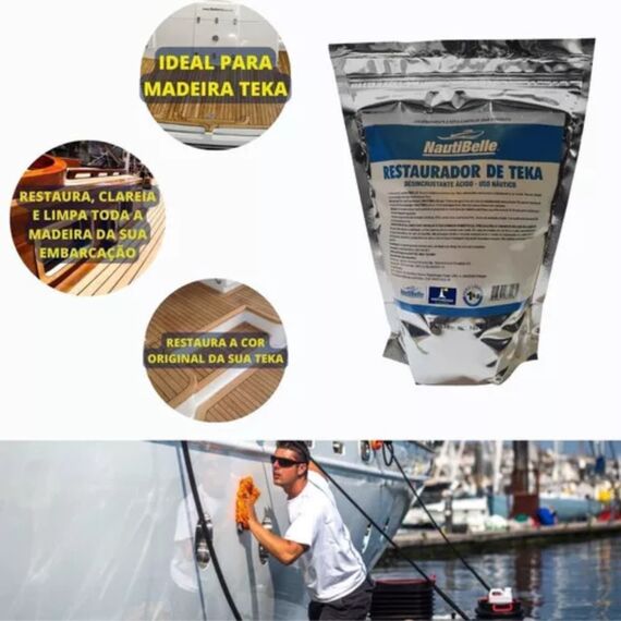 Restaurador de Teka Pó Solúvel Nautico - 1 kg - Uso Profissional - Nautibelle