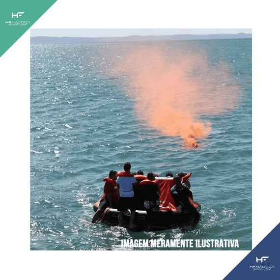 Sinalizador Fumígeno Flutuante Laranja - Navegação em Águas Costeiras - Mar Aberto - EUROSUL
