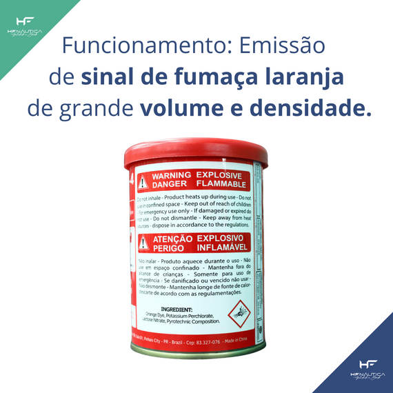 Sinalizador Fumígeno Flutuante Laranja - Navegação em Águas Costeiras - Mar Aberto - EUROSUL