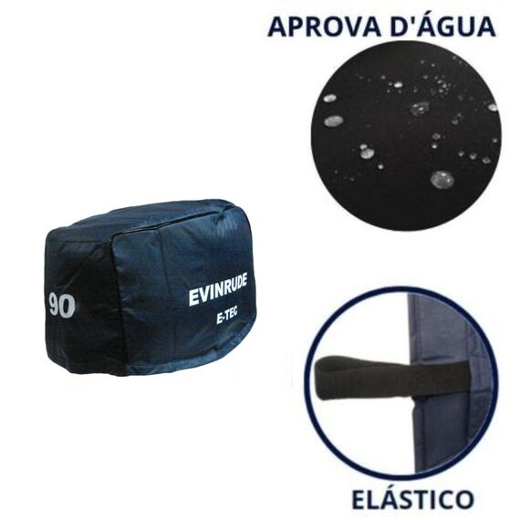 Capa de Capô p/ Motores de Popa - Evinrude 90 HP Etec