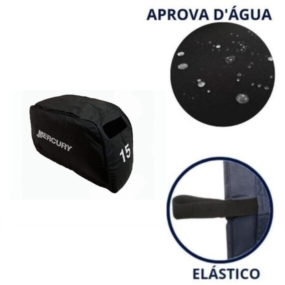 Capa de Capô p/ Motores de Popa - Mercury 15HP Super