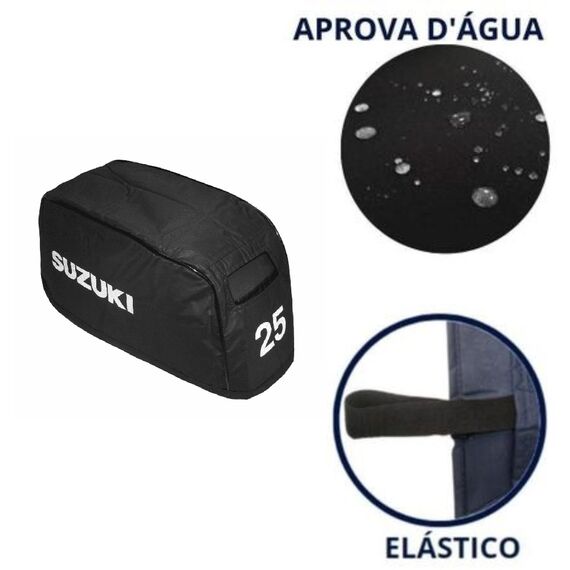 Capa de Capô p/ Motores de Popa - Suzuki 25 HP (Moderno)