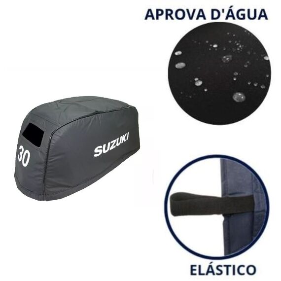 Capa de Capô p/ Motores de Popa - Suzuki 30 HP (Moderno)