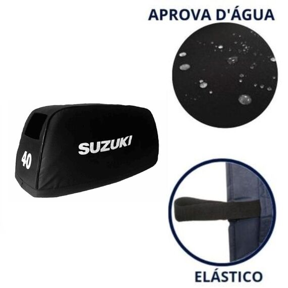 Capa de Capô p/ Motores de Popa - Suzuki 40 HP 1998 a 2016