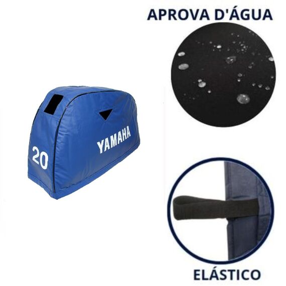 Capa de Capô p/ Motores de Popa - Yamaha 20 HP (Mod: 4 Tempos)