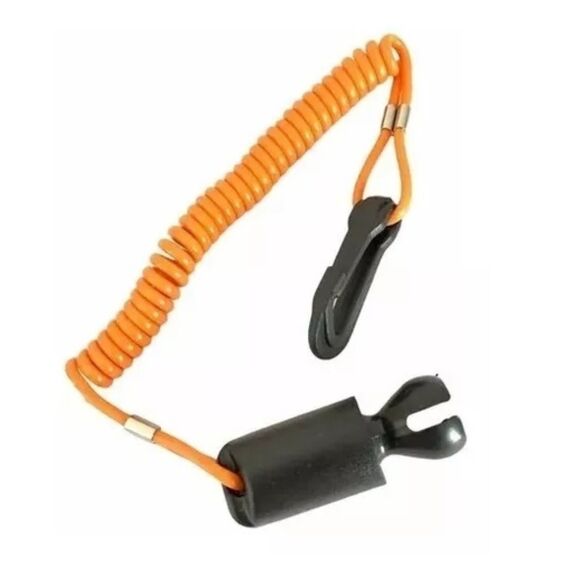 Chave Corta Corrente c/ Mosquetão c/ Flutuador p/ Motor SEADOO SPARK- Laranja