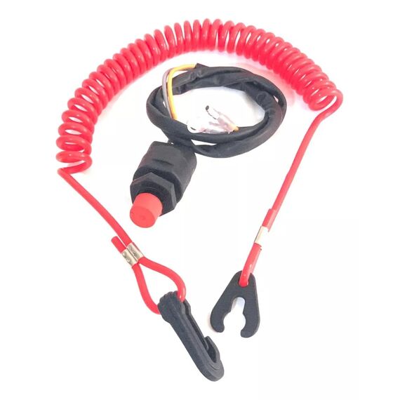 Chave Corta Corrente c/ Mosquetão Plástico + Botão p/ Motor Yamaha