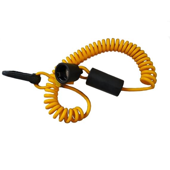 Chave Corta Corrente Codificada c/ Mosquetão c/ Flutuador p/ Motor SEADOO - Amarela