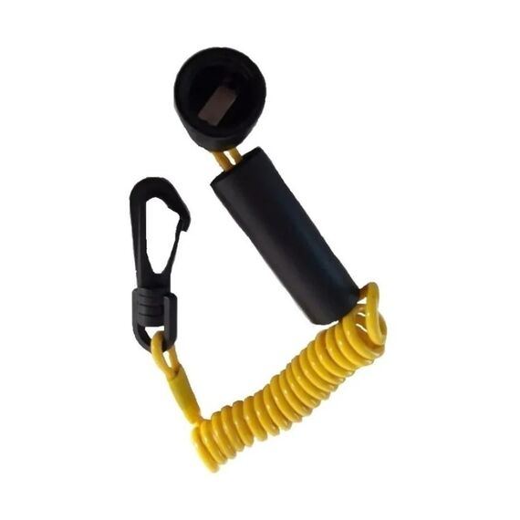 Chave Corta Corrente Codificada c/ Mosquetão c/ Flutuador p/ Motor SEADOO - Amarela