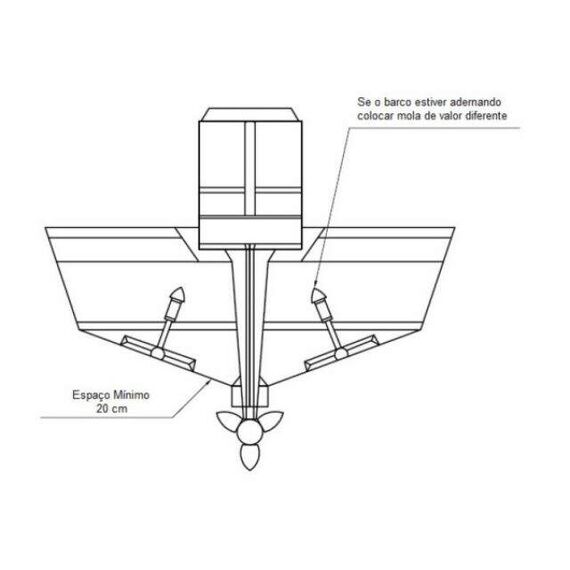 Kit Flap Estabilizador Manual c/ Placa em Aço INOX - PAR - 280 x 400 mm - Grd. - Até 35 pés
