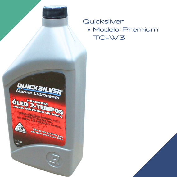 Óleo Quicksilver Premium TC-W3 p/ Motores 2T - 1 Litro