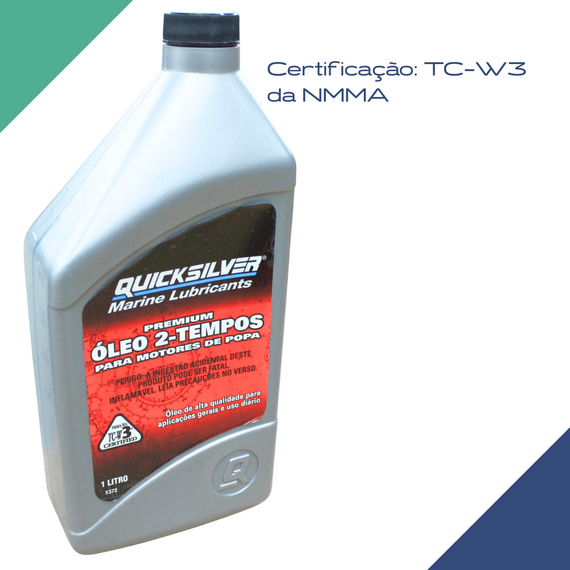 Óleo Quicksilver Premium TC-W3 p/ Motores 2T - 1 Litro