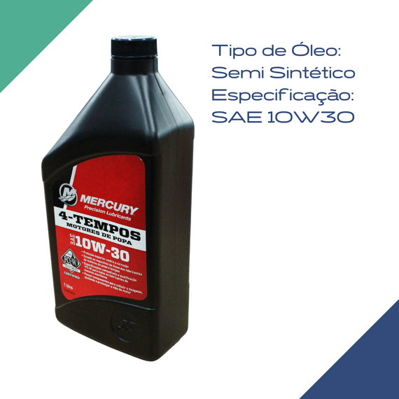 Óleo Semi Sintético Mercury SAE 10W-30 p/ Motores de Popa 4T - 1 Litro
