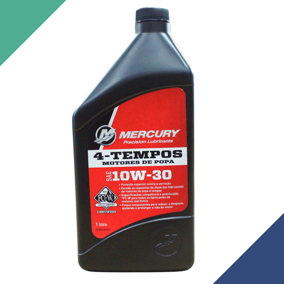 Óleo Semi Sintético Mercury SAE 10W-30 p/ Motores de Popa 4T - 1 Litro