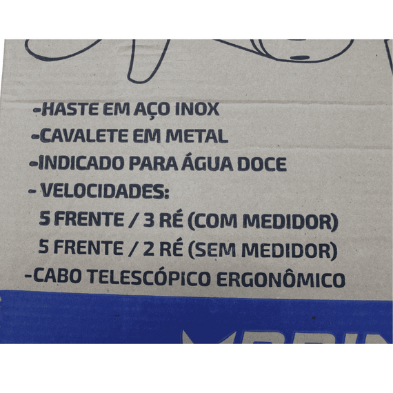 Motor Elétrico Marine PHANTOM - 34 Libras - Haste 36" - AGUA DOCE - COM MEDIDOR / DIGITAL -12V - MODELO : FW PHFW34M