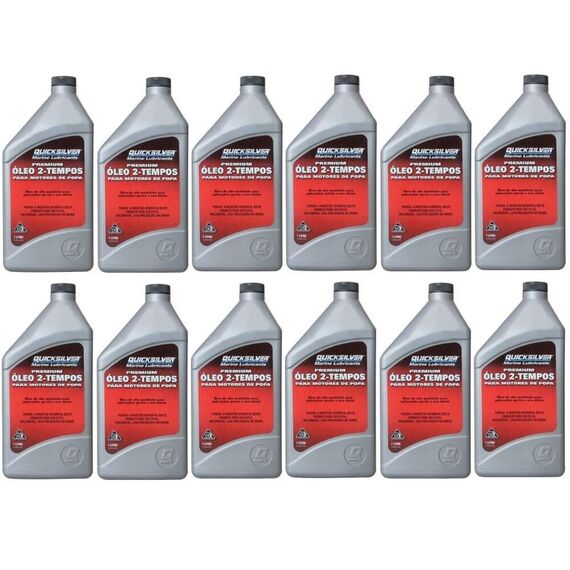 Óleo Quicksilver Premium TC-W3 p/ Motores 2T - 12 Litros