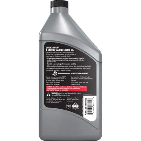 Óleo Semi Sintético Quicksilver p/ Motores de Popa 4T - 4 Litros