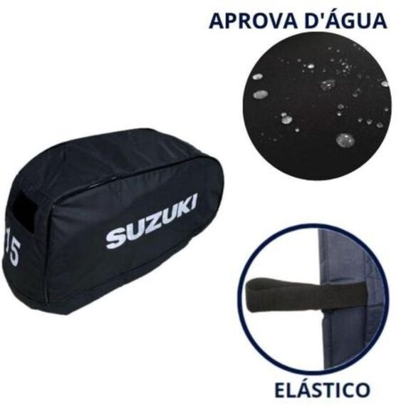 Capa de Capô p/ Motores de Popa - Suzuki 15 HP 93 a 96