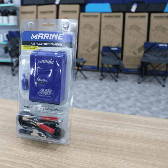 Oxigenador Aerador - Marine Sports - MS APA Air Pump - 12v ou Pilhas - Iscas Vivas