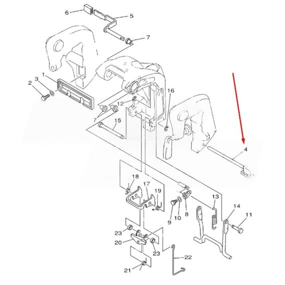 Pino de Encosto do Trim c/ Click Johnson / Evinrude 25 / 30 HP