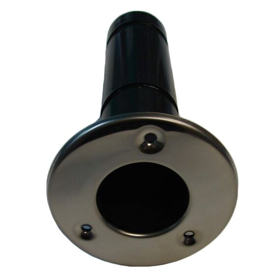 Porta Varas / Caniço Embutir Reto em ABS Premium c/ Tampa Preta + Acabamento em Inox