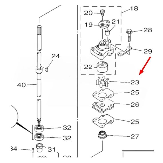 Rotor p/ Bomba de Água Honda 15 HP (Mod: 19210ZV4651)