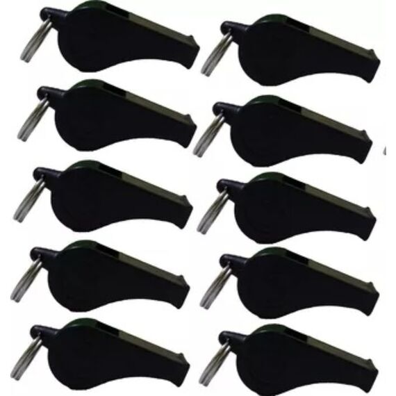 Apito Modelo Tradicional p/ colete Náutico - Preto - 10 un.