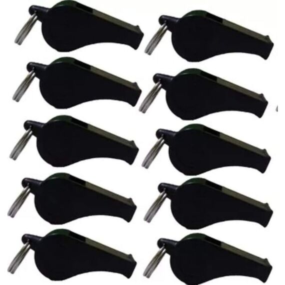 Apito Modelo Tradicional p/ colete Náutico - Preto - 10 un.