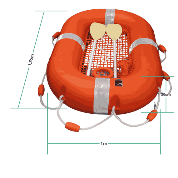 Balsa Salva-Vidas Flutuante Rígida - 10 pessoas - Homologada