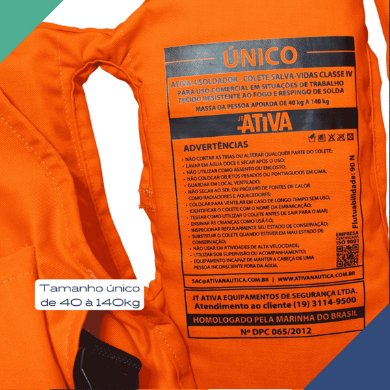 Colete Ativa 4 - Soldador - Tamanho Único - Homologado