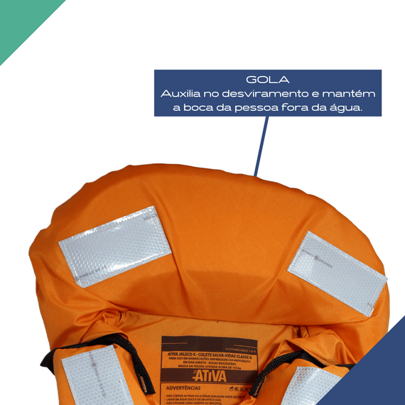 Colete Salva-Vidas Classe II - Jaleco - Tamanho G - Ativa - Homologado