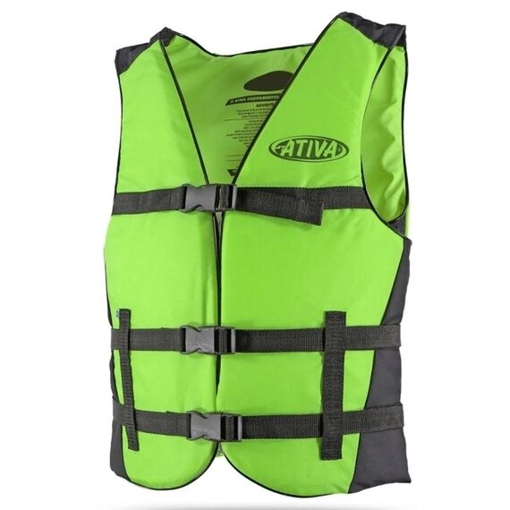Colete Salva-Vidas Esportivo - Canoa 120kg - Ativa - Verde