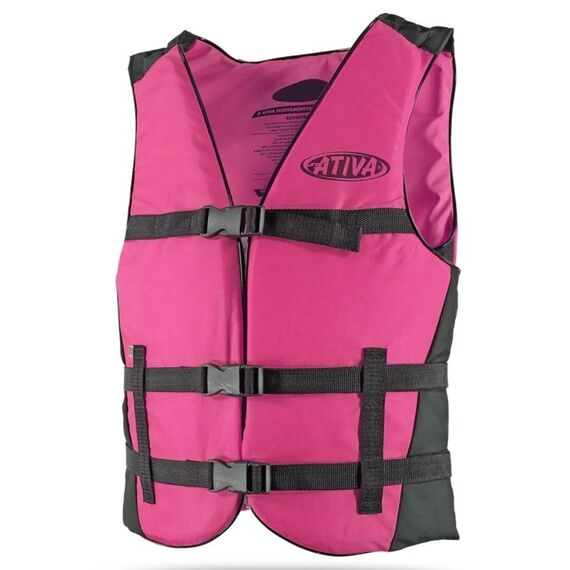 Colete Salva-Vidas Esportivo - Canoa 140kg - Ativa - Rosa