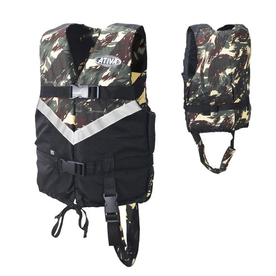 Colete Salva-Vidas Esportivo - Canoa 2.0 40kg - Ativa - Camuflado