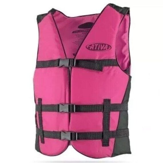 Colete Salva-Vidas Esportivo - Canoa 60kg - Ativa - Rosa