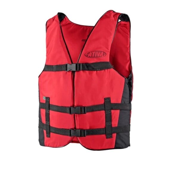 Colete Salva-Vidas Esportivo - Canoa 60kg - Ativa - Vermelho