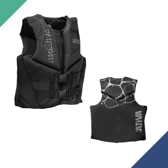 Colete Salva-Vidas Esportivo - Tamanho GG1 - Torax 150cm - Ativa 55 - Neoprene NeoAtiva Aqua - Cinza