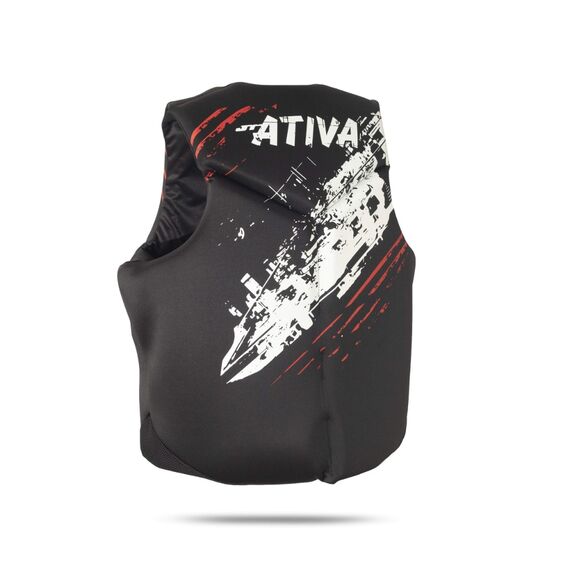 Colete Salva-Vidas Esportivo - Tamanho GG - Ativa 55 - Neoprene Preto/Vermelho